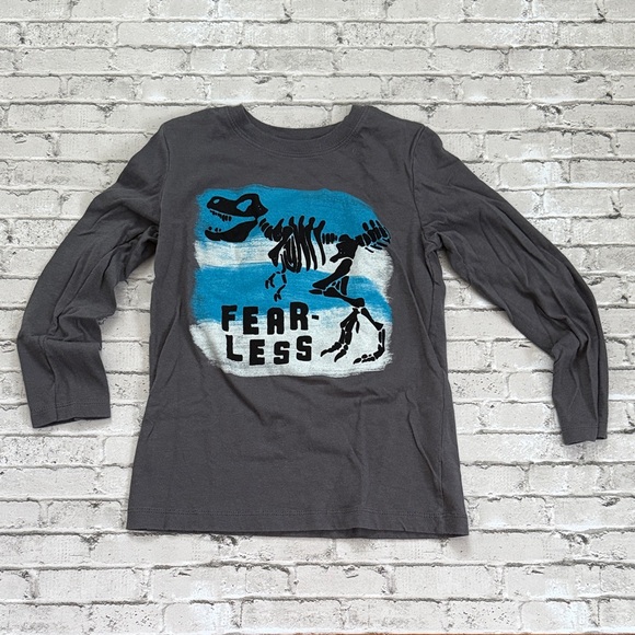 Fearless Dinosaur Graphic Kids Shirt - Gray - Picture 1 of 2